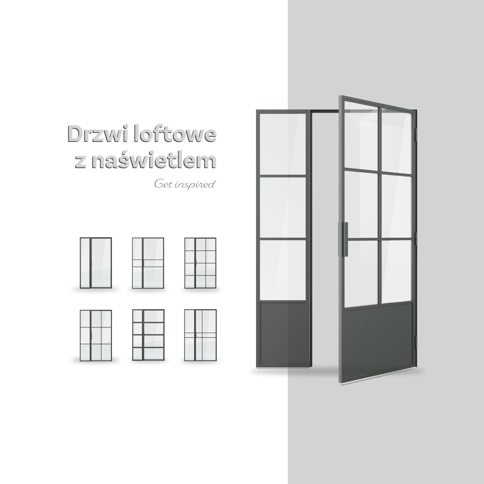 drzwi loftowe z naswietlem PORTAMET